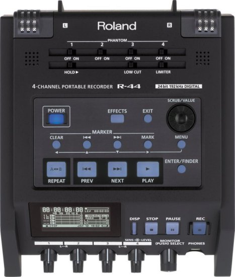 罗兰ROLAND EDIROL R-44 R44 高精度四轨录音机便携式调音台特价现货
