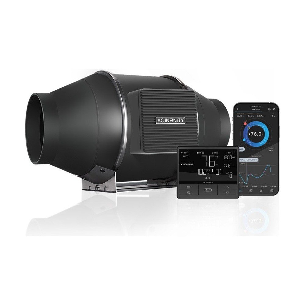 AC Infinity CLOUDLINE T4 4-Inch Inline Duct Fan with Temperature/Humidity Controller product image