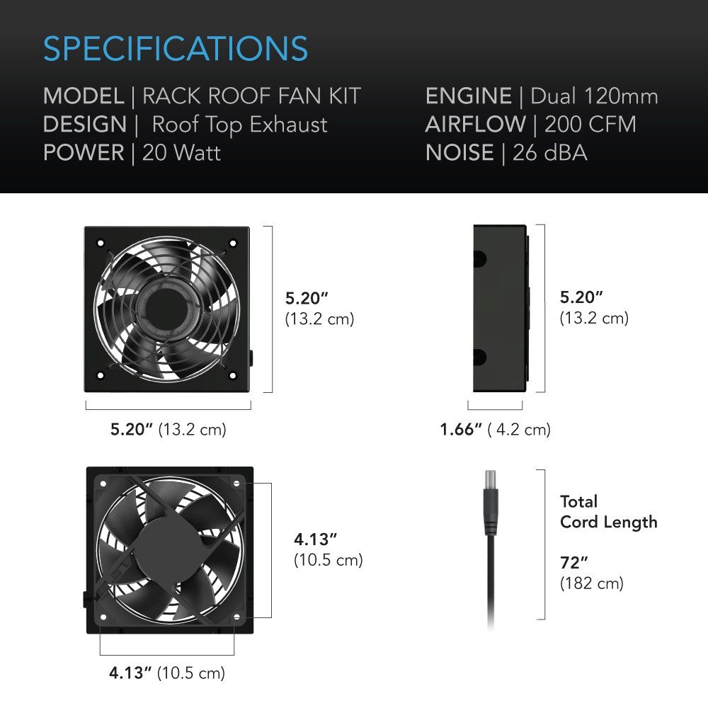 AC Infinity Rack Roof Fan Kit with Speed Controller - view 2