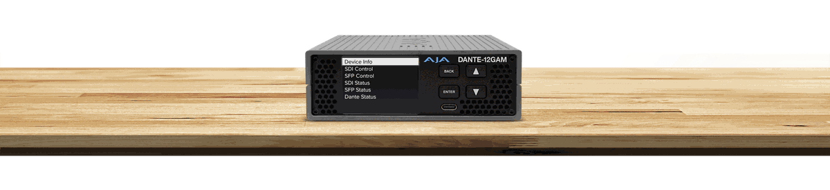 AJA DANTE-12GAM Channels Of Dante Audio In A Single-channel Device