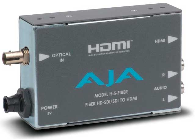 AJA Hi5-Fiber ST Fiber to HDMI Converter