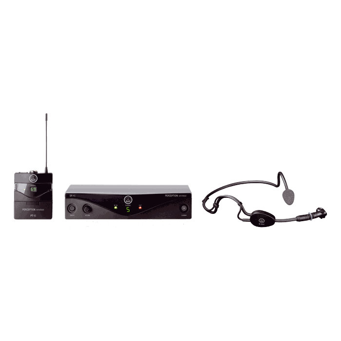 AKG Perception Wireless 45 Sports Set L Headworn Condenser On An External Shock Mount