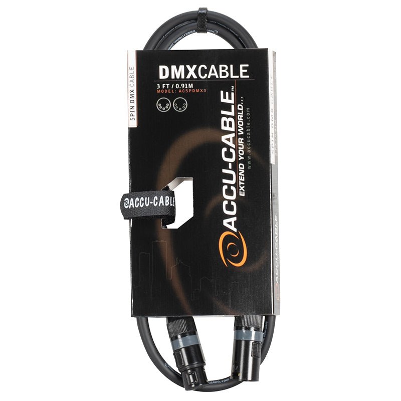 American DJ AC5PDMX3 5-Pin DMX Cable, 3 ft