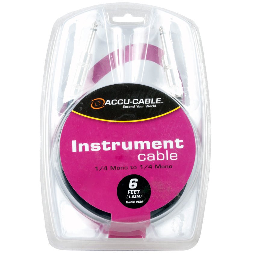 American DJ QTR6 1/4-Inch Instrument Cable, 6 ft