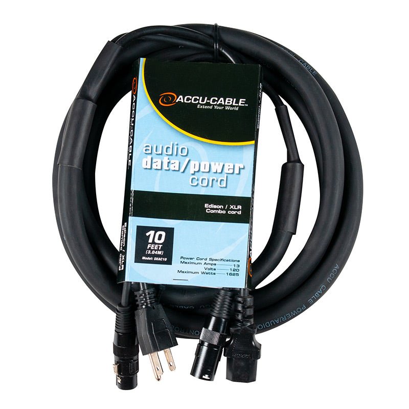 AmericanDJ SKAC10 10 ft Audio and Power Combo Cable