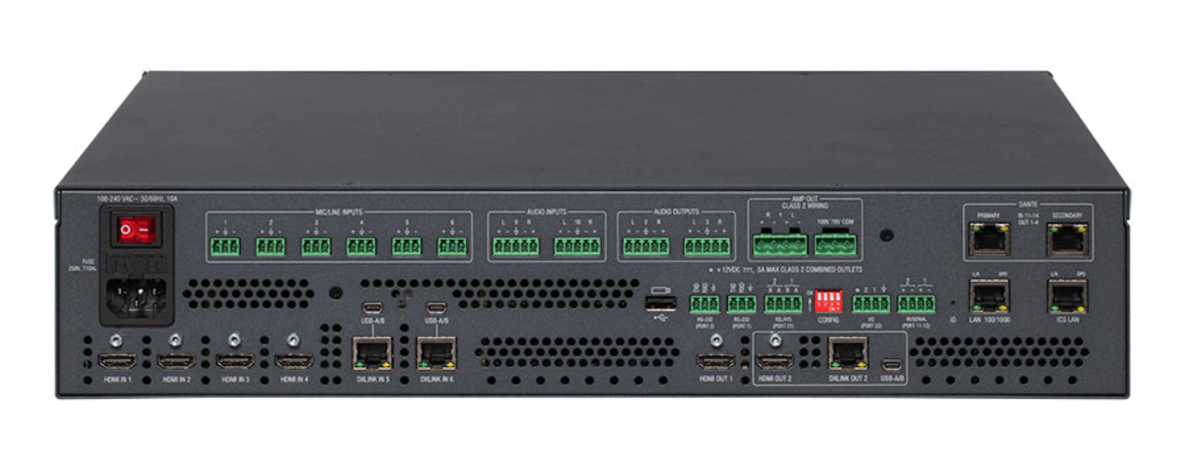 AMX Enova DVX-2265-4K-TAA 6x2+1 All-In-One Presentation Switcher - view 4