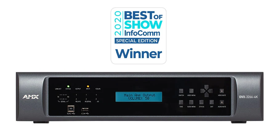 AMX Enova DVX-3266-4K 8x4+2 All-In-One Presentation Switcher
