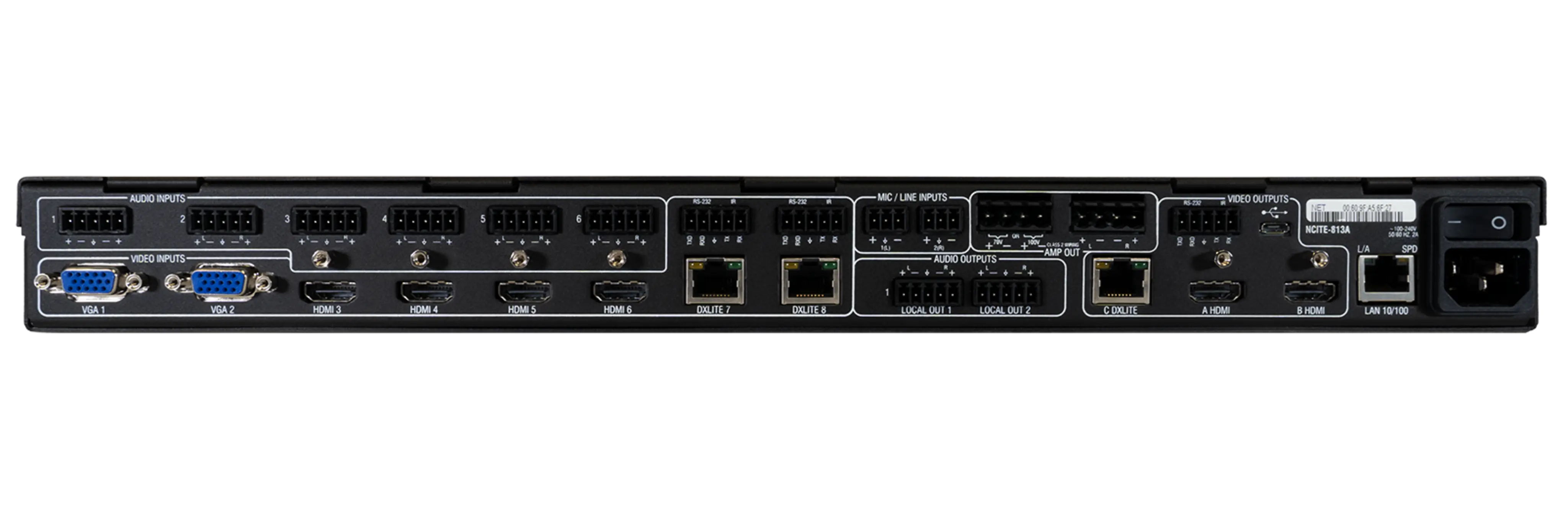 AMX Incite NCITE-813A 8x1:3 4K60 Presentation Switcher with DriveCore Amplification - view 2
