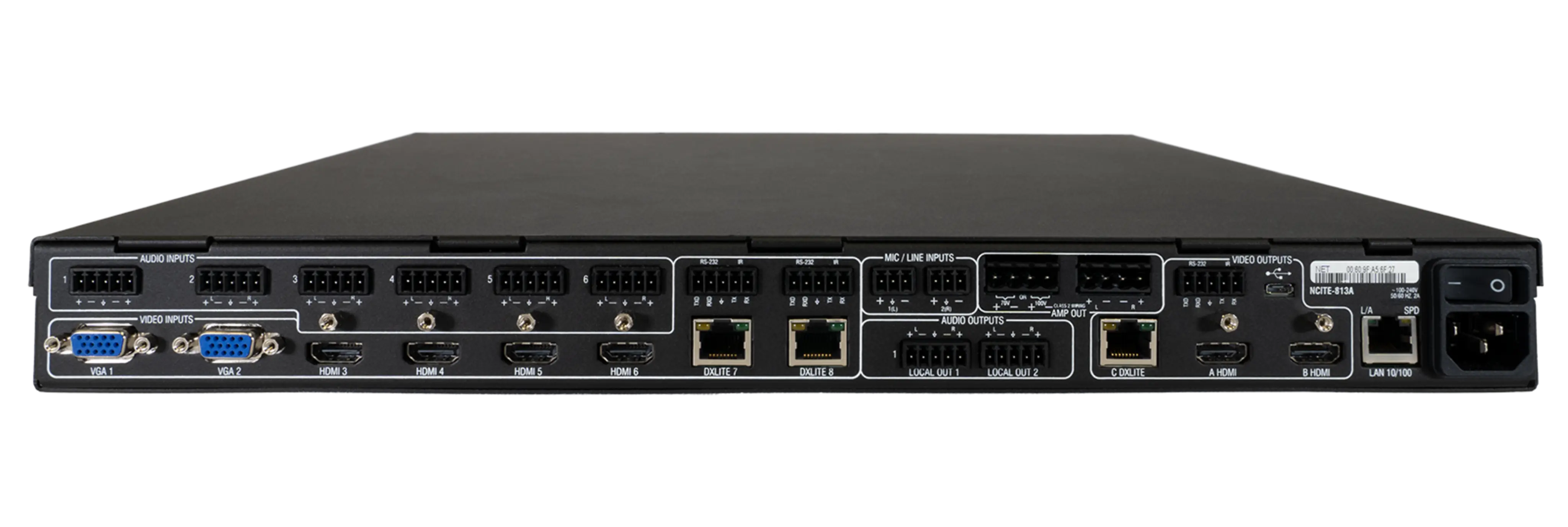 AMX Incite NCITE-813A 8x1:3 4K60 Presentation Switcher with DriveCore Amplification - view 4