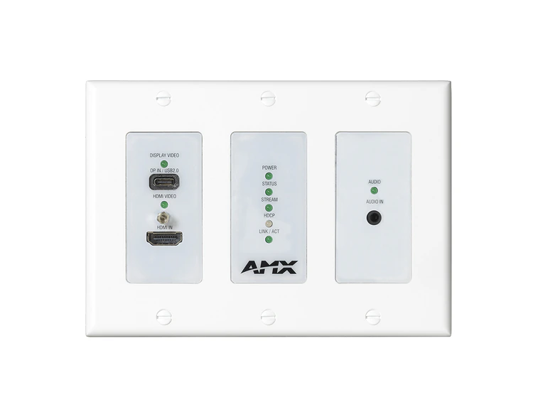 AMX SVSI NMX-ENC-N2615D-WP-NA 4K60 MWC/Dante AV-A Encoder Wallplate