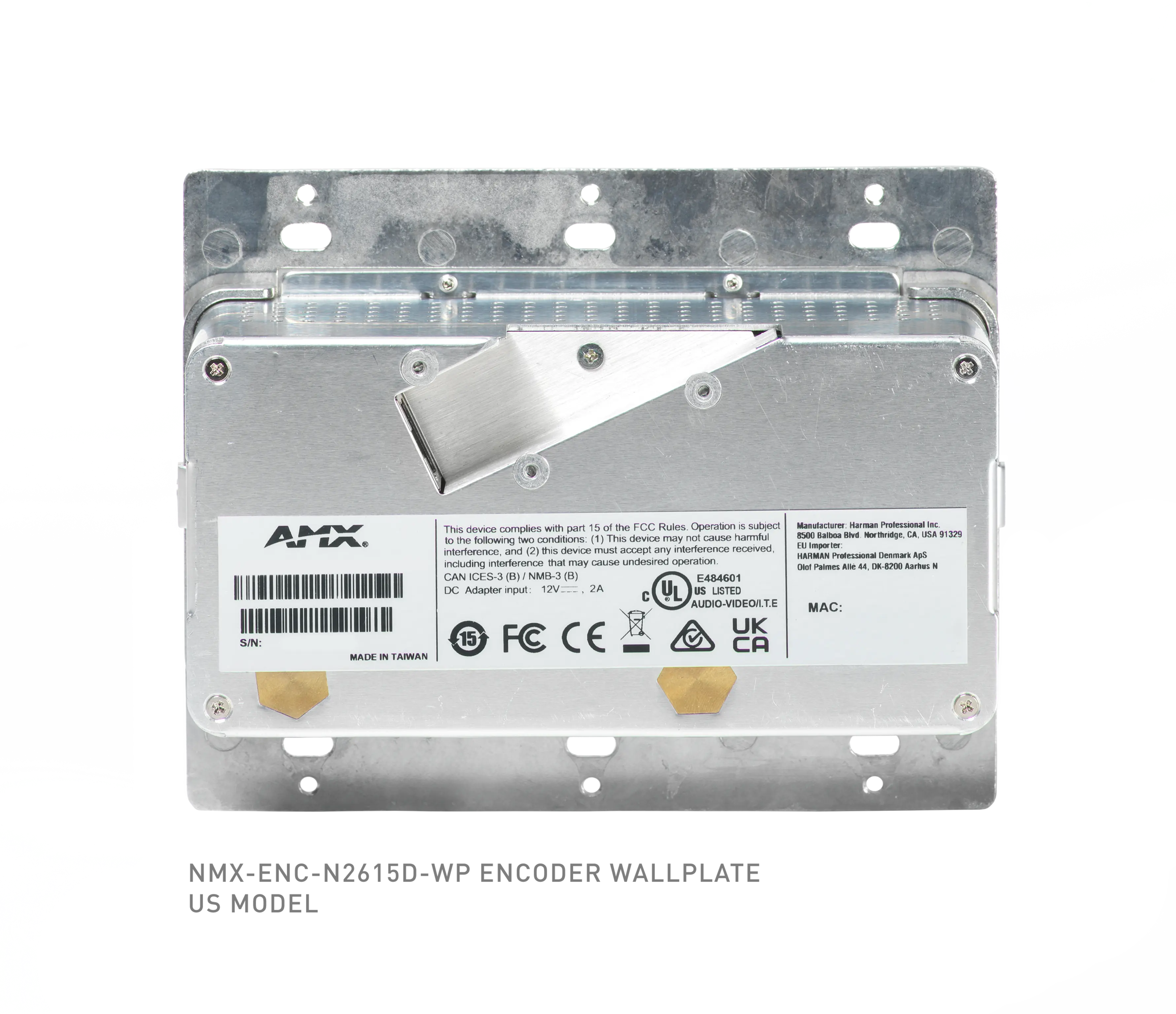 AMX SVSI NMX-ENC-N2615D-WP-NA 4K60 MWC/Dante AV-A Encoder Wallplate - view 2