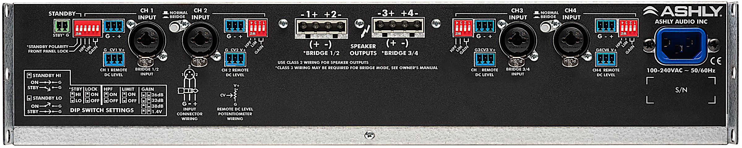 Ashly CA1.54 Four-Channel Power Amplifier - view 2