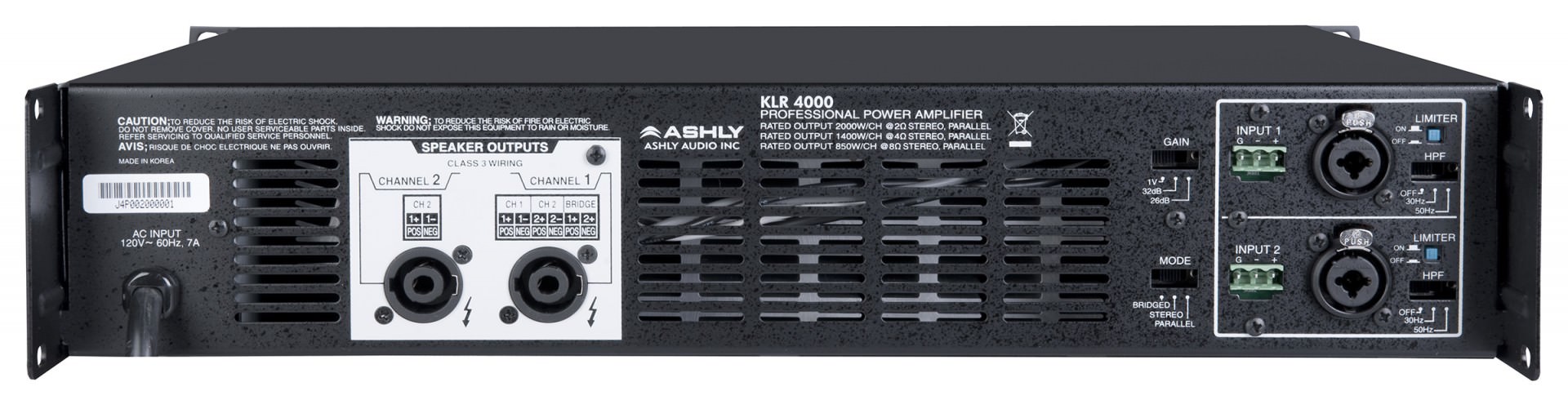 Ashly KLR-4000 Two-Channel Power Amplifier - view 2