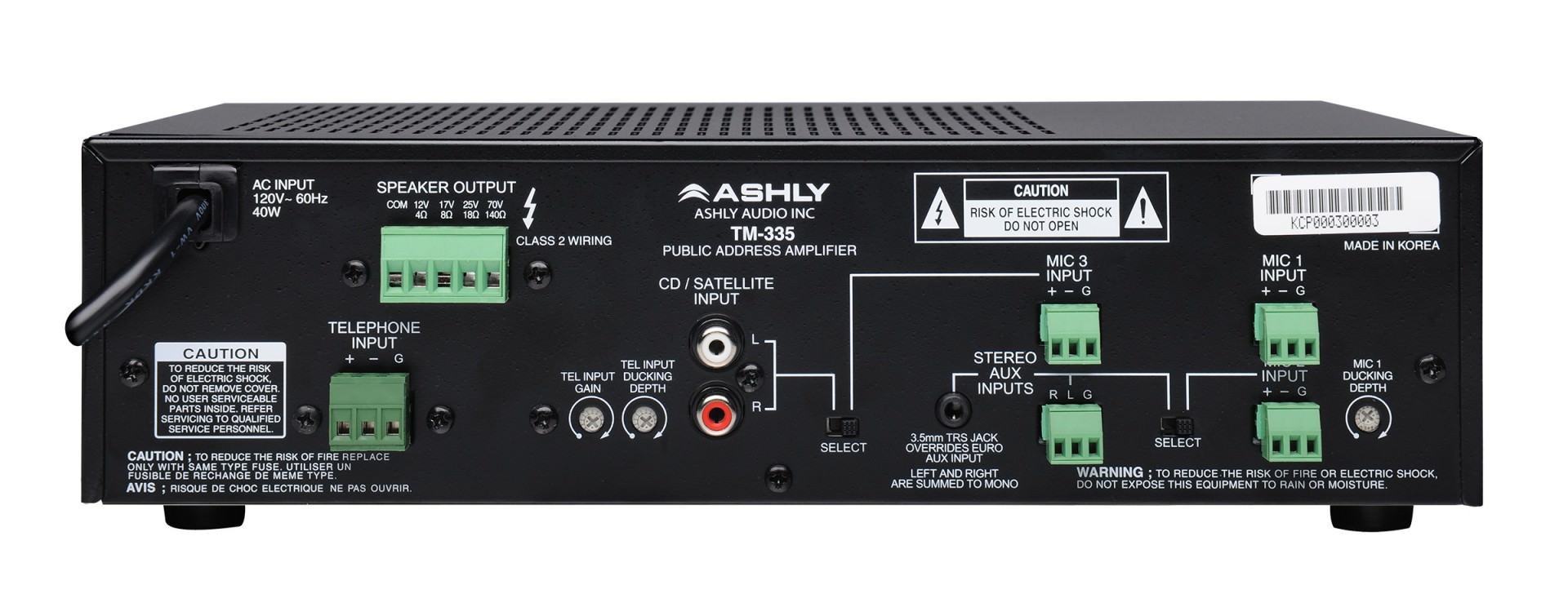 Ashly TM-335 Three-Input 35 W Mixer Amplifier - view 2