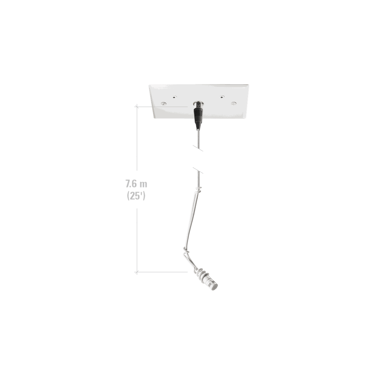 U853PMW White Cardioid Condenser Hanging Microphone