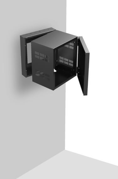 AtlasIED 312-15 19 inch Wide Opening Stand-Alone Wall Cabinet with Adjustable Rails, 15 inch D Center Section - 12 RU