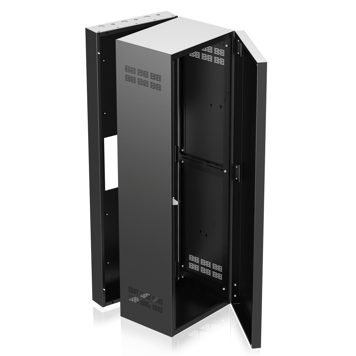 AtlasIED 335-15 19 inch Wide Opening Stand-Alone Wall Cabinet with Adjustable Rails, 15 inch D Center Section - 35 RU