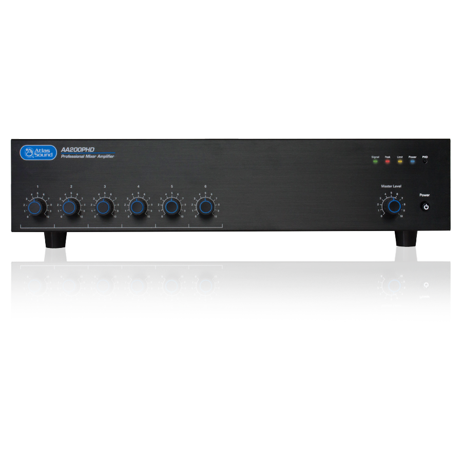 AtlasIED AA200PHD 6-Input, 200-Watt Mixer Amplifier with Automatic System Test (PHD)