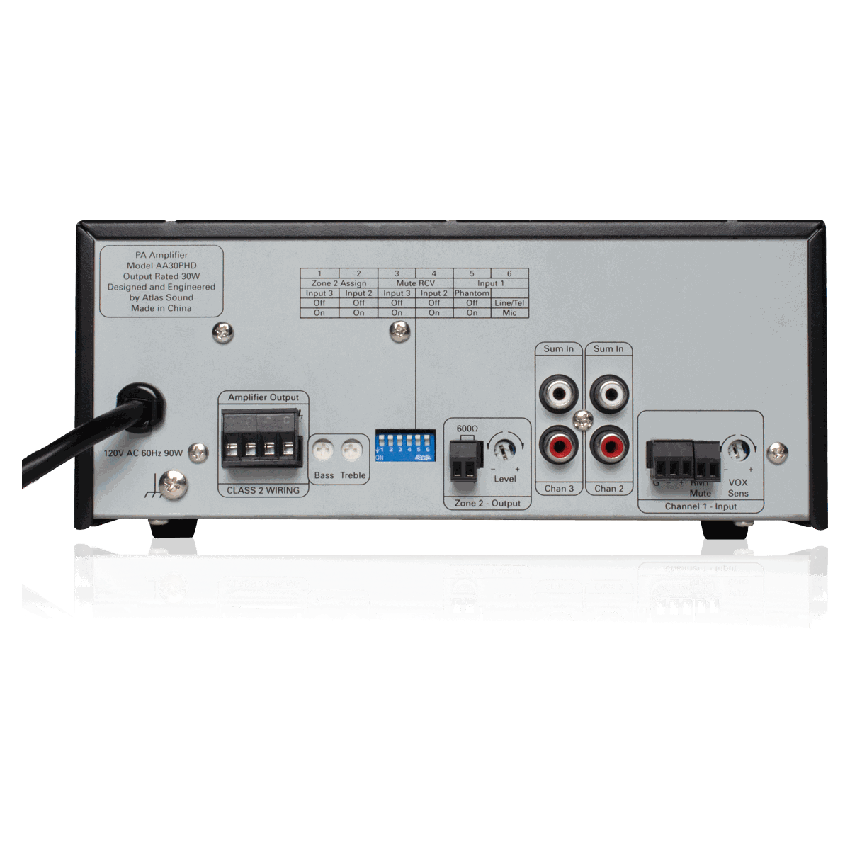 AtlasIED AA30PHD 3-Input, 30-Watt Mixer Amplifier with Automatic System Test (PHD) - view 2