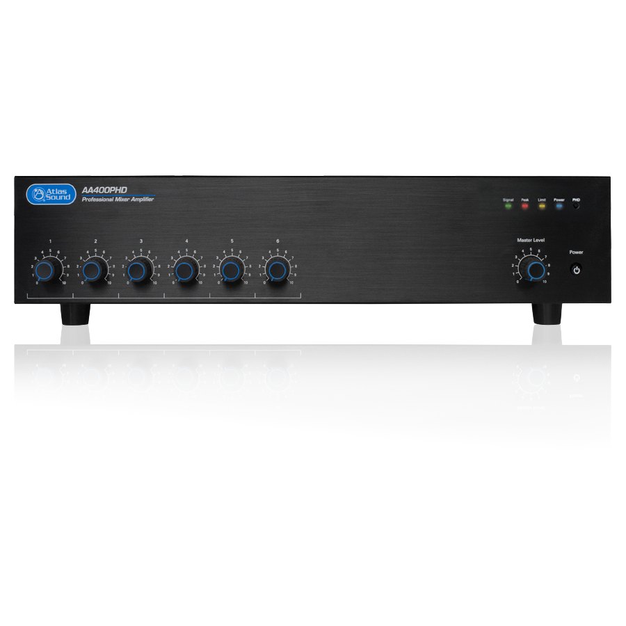 AtlasIED AA400PHD 6-Input, 400 Watt Mixer Amplifier with Automatic System Test Circuitry (PHD)