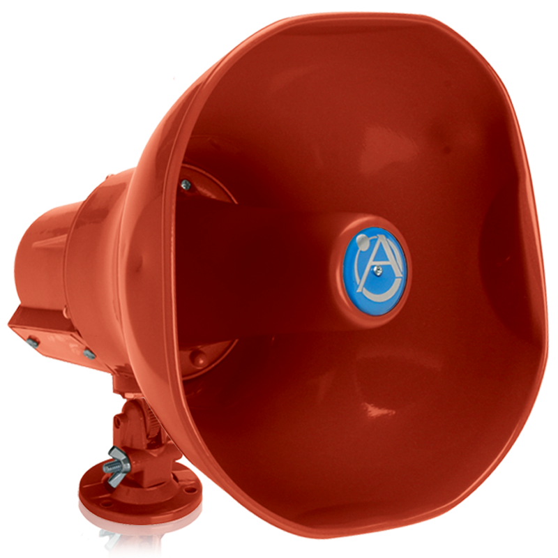 AtlasIED AP-15TUCR Emergency Horn Speaker with 15-Watt 25V/70.7V Transformer and Line Supervision Capability - Red