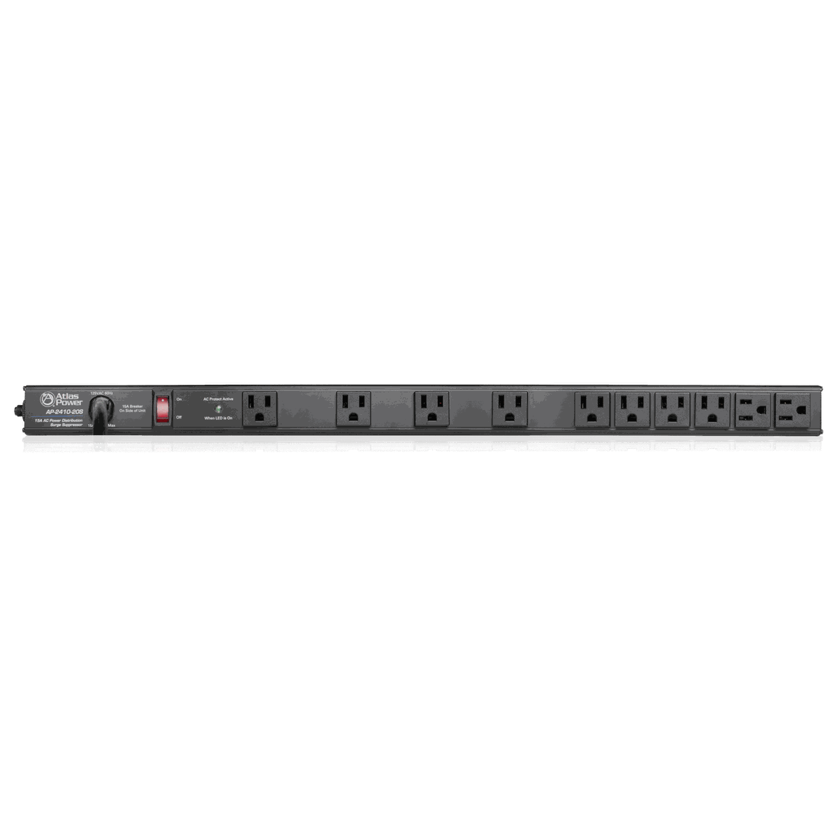 AtlasIED AP-2410-20S 20A - 24 inch, 10 Outlet Vertical Power Strip