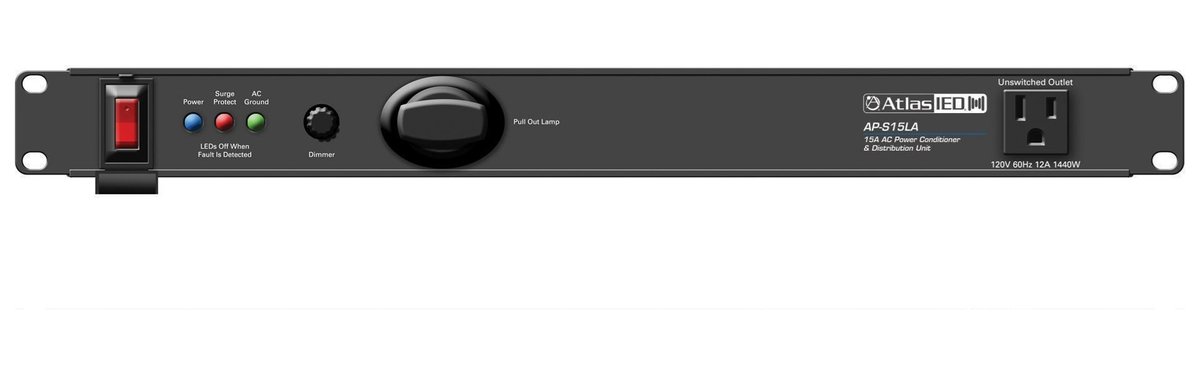 AtlasIED AP-S15LA 15LA Power Conditioner and Distribution Unit with IEC Power Cord and Lamp