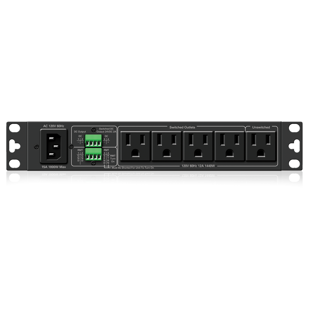 AtlasIED AP-S15RTHR 15A Half Width Rack Power Conditioner with Remote Activation - view 2