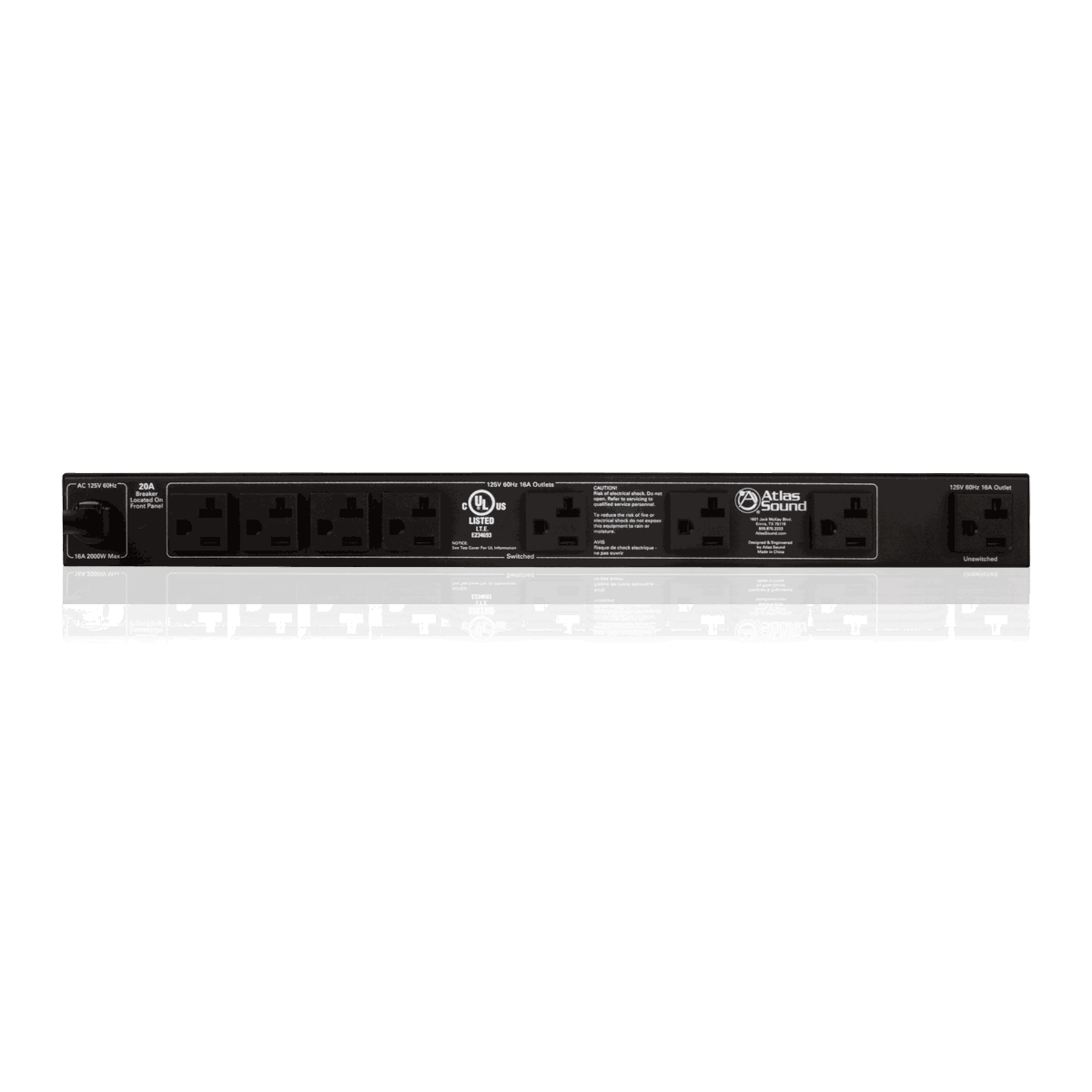 AtlasIED AP-S20 20A Power Conditioner and Distribution Unit - view 2