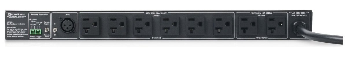 AtlasIED AP-S20RT 20A AC Power Distribution & AC Suppressor with Remote Activation - view 2