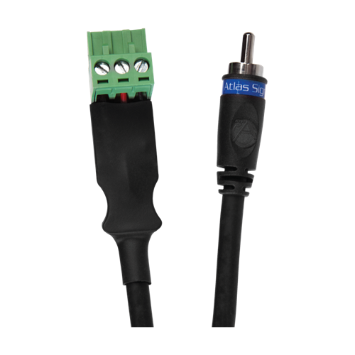 AtlasIED AS2RCA-3M-PHX Male RCA to Phoenix Connector Cable (3 Meter w/ 5.5mm Phoenix Connector for use with AA