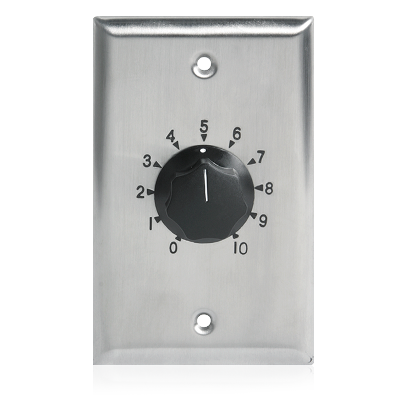 AtlasIED AT100 100 Watt Single Gang Stainless Steel 70.7V Commercial Attenuator