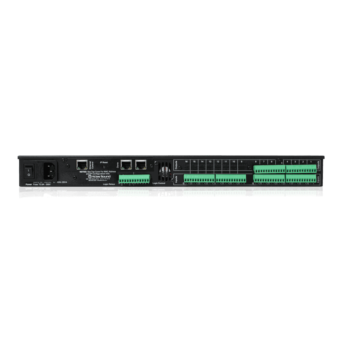 AtlasIED BlueBridge BB-168DT 16x8 Networkable DSP Device with Dante - view 2