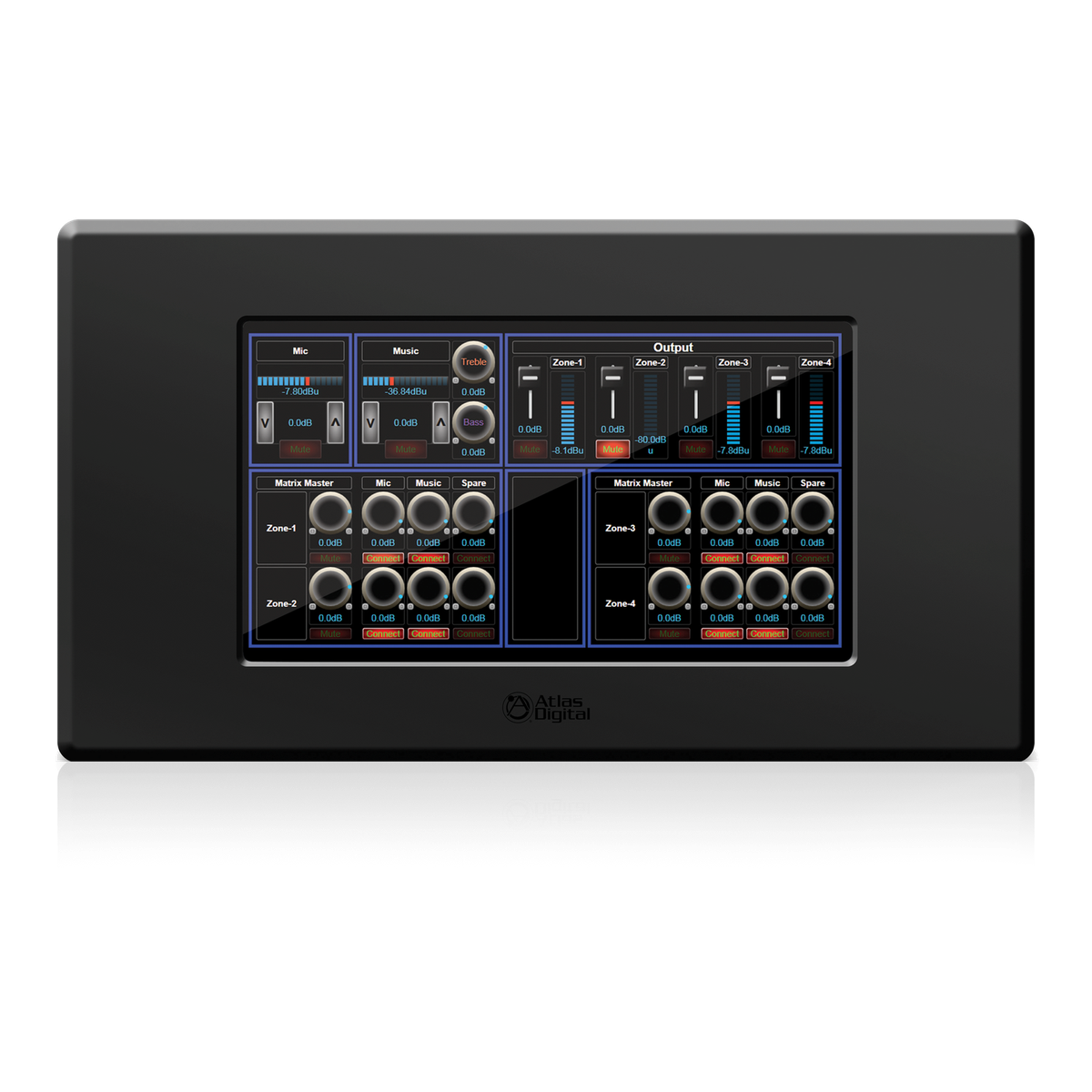 AtlasIED BBWP-TOUCH7B BlueBridge® 7" Touch Panel Wall Controller