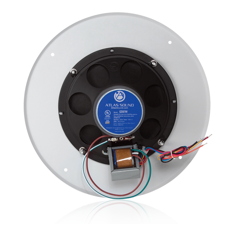 AtlasIED DD87W-HC 8" In-Ceiling Coaxial Speaker with 70.7V 8-Watt Transformer, Baffle, and Hyfidrophobic™ Treatment - view 2