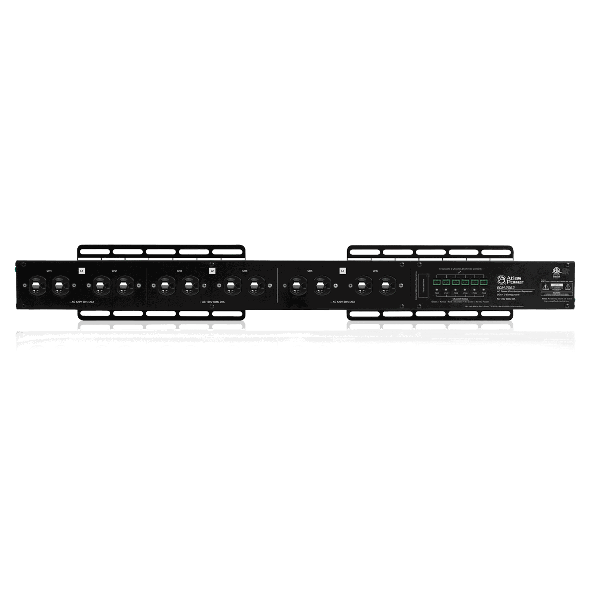 AtlasIED ECM-2063 20A+20A+20A AC Power Distribution Sequencer Raceway
