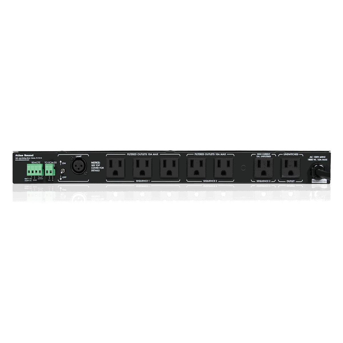 AtlasIED ECS-3 15A Power Sequencer and Conditioner - view 2