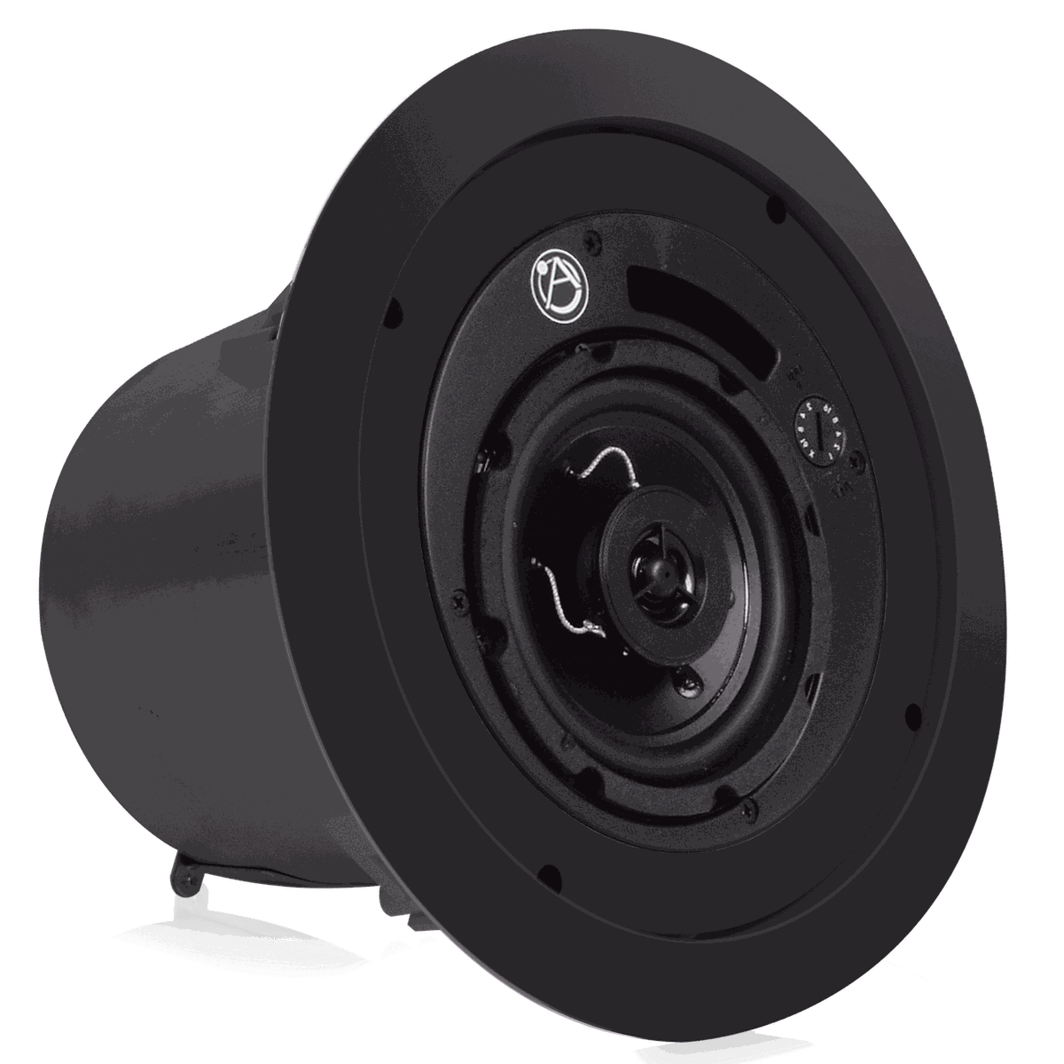 AtlasIED FAP42T-B 4" Coaxial In-Ceiling Speaker with 16-Watt 70/100V Transformer and Ported Enclosure - Black
