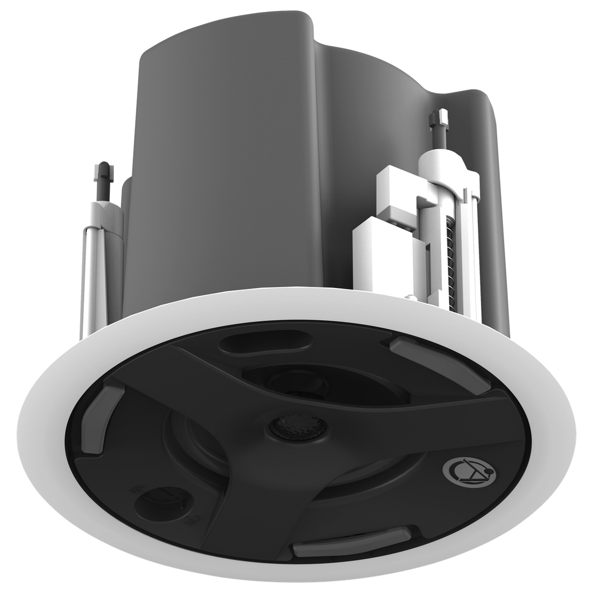 AtlasIED FAP43T-W 4.5" Coaxial In-Ceiling Speaker with 32-Watt 70V/100V Transformer, Ported Enclosure, and Safety