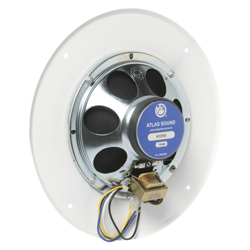 AtlasIED HD25W 8" In-Ceiling Speaker with 5-Watt 25V Transformer and 62-8 Baffle - view 2