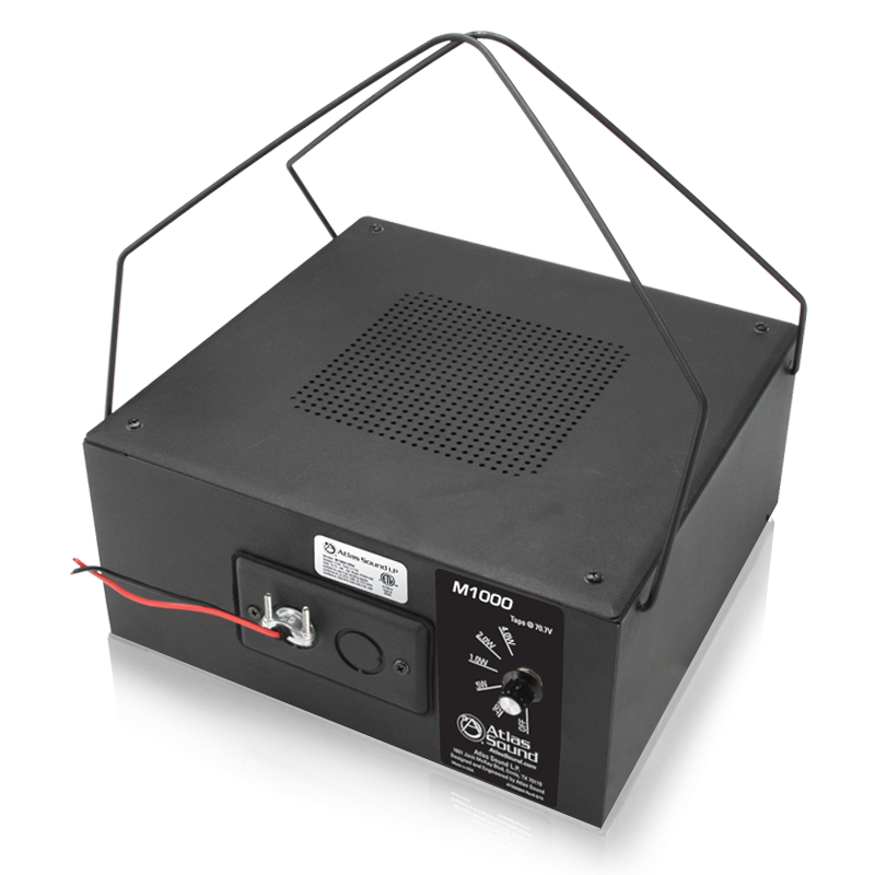 AtlasIED M1000 8" Dual Cone Sound Masking Speaker with 4-Watt 70V Transformer and Enclosure - Black