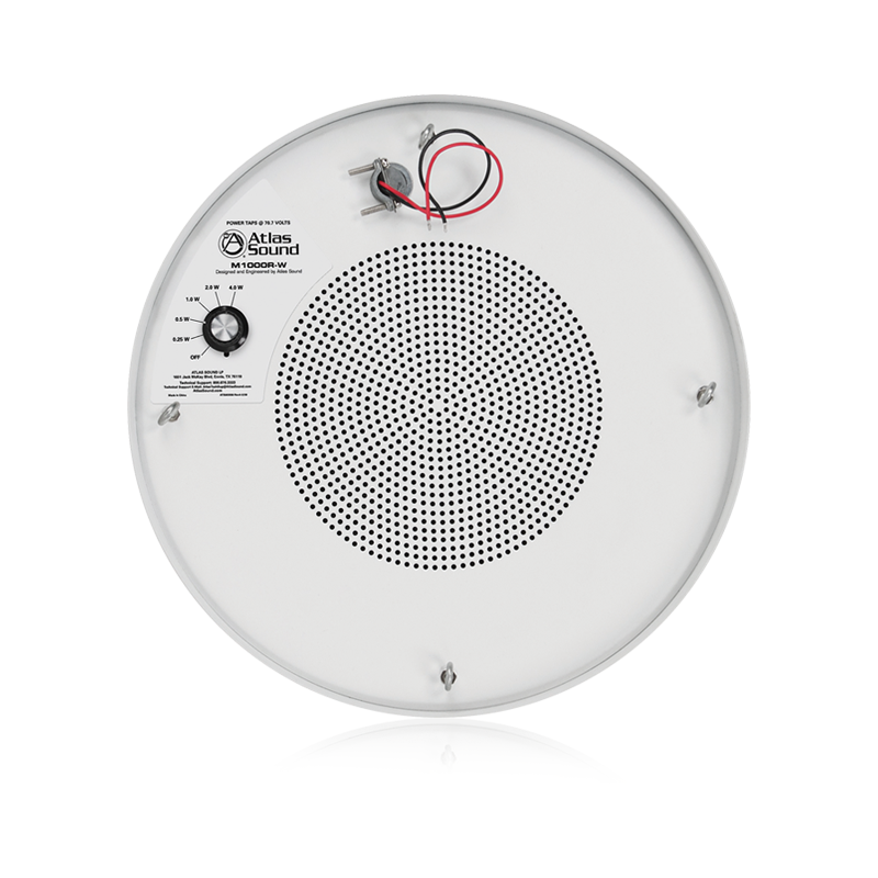 AtlasIED M1000R-W 8" Dual Cone Sound Masking Speaker with 4-Watt 70V Transformer and Enclosure - White and Round