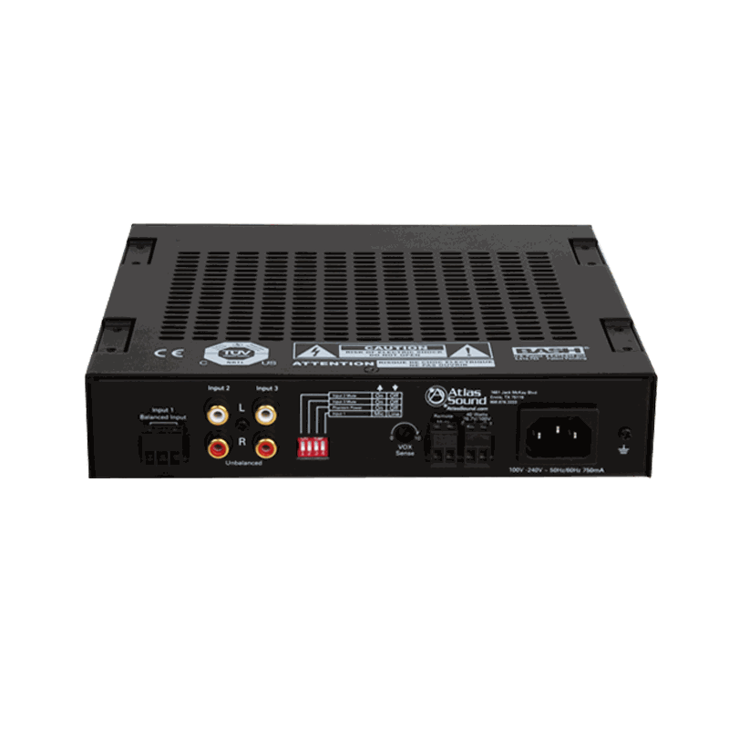 AtlasIED MA40G 3-Input, 40-Watt Mixer Amplifier with Global Power Supply - view 2