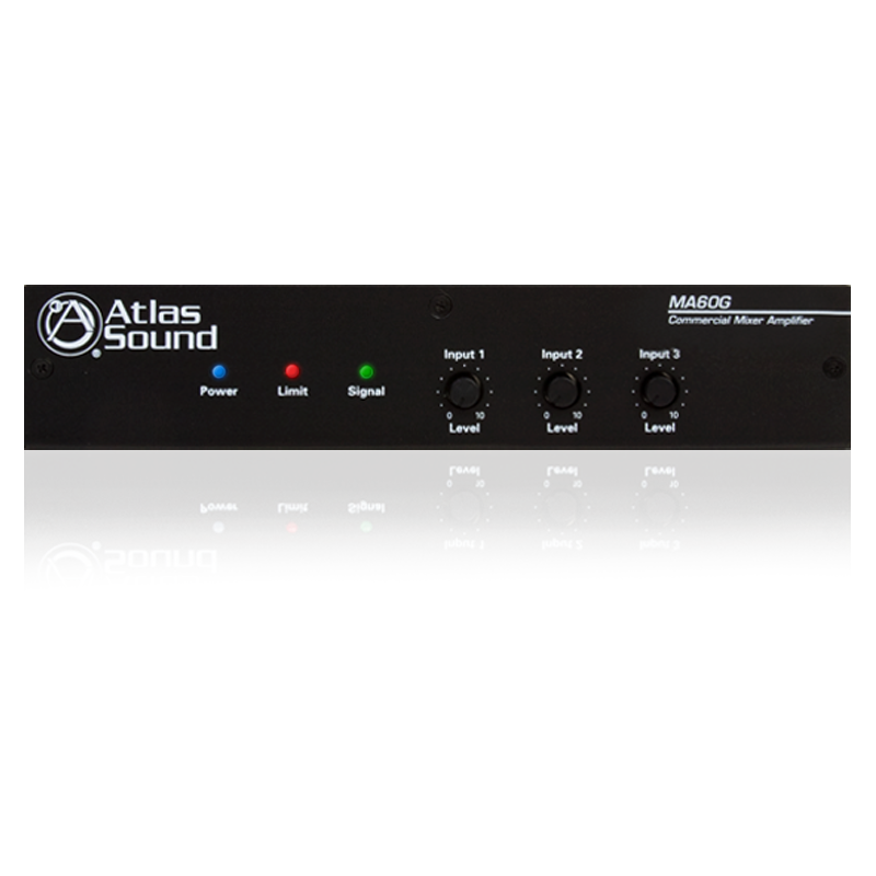 AtlasIED MA60G 3-Input, 60-Watt Mixer Amplifier with Global Power Supply