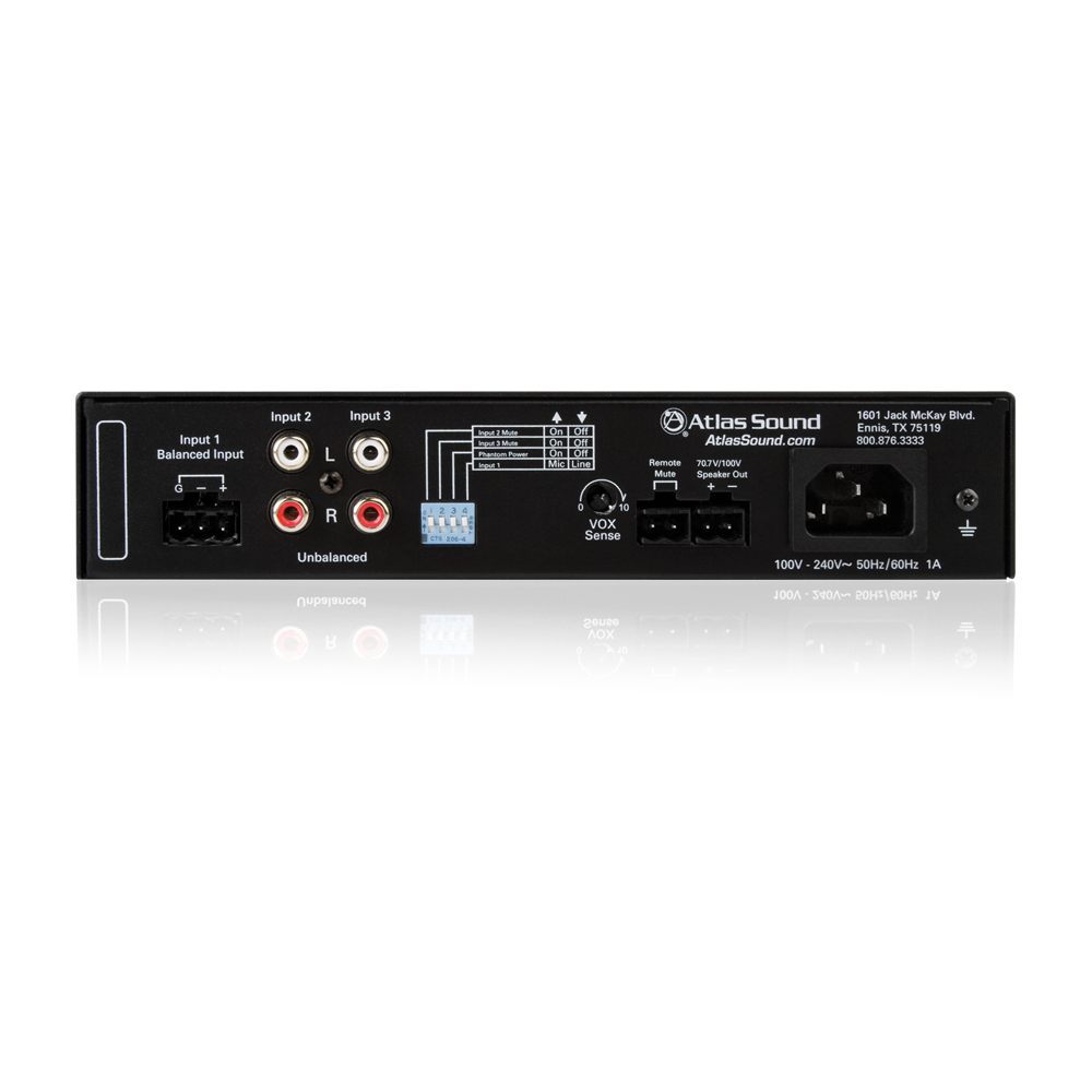 AtlasIED MA60G 3-Input, 60-Watt Mixer Amplifier with Global Power Supply - view 2