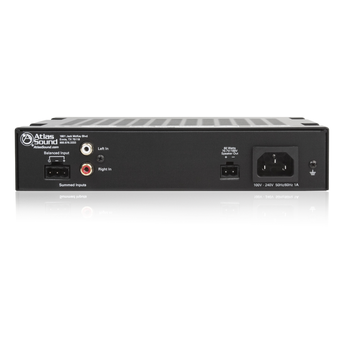 AtlasIED PA60G Single Channel, 60-Watt Power Amplifier with Global Power Supply - view 2