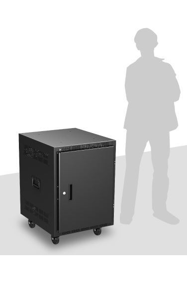 AtlasIED RX14-25SFD 25 inch Deep, 14RU Mobile Equipment Rack Includes: Casters, Side Handles, and Solid Doors