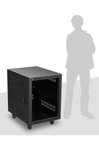 AtlasIED RX14-30 30 inch Deep, 14RU Mobile Equipment Rack Includes: Casters, and Side Handles