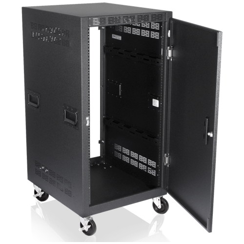 AtlasIED RX21-25 25 inch Deep, 21RU Mobile Equipment Rack Includes: Casters, & Side Handles - view 2