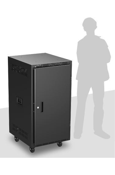 AtlasIED RX21-25SFD 25 inch Deep, 21RU Mobile Equipment Rack Includes: Casters, Side Handles, and Solid Doors